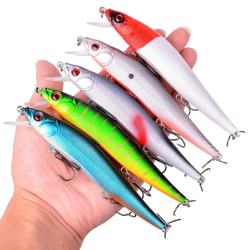 Aorace 1Pcs 14cm 21g Topwater wobbler 3D Augen Fischerei Locken Minnow Harten Köder 3 fisch Haken Crankbait schwimmenden Fischer