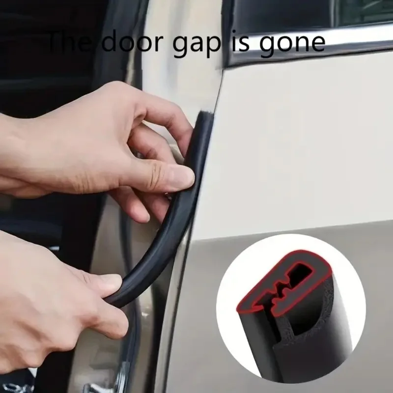 Car B Pillar Rubber Seal Strip, Door Edge Weatherstrip, Soundproof Windproof Protector Auto Sealing Rubber Accessories