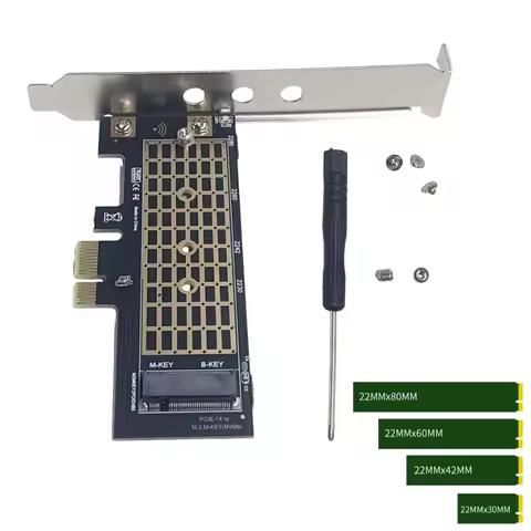 M.2 NVMe SSD To PCIe 3.0 X1 Adapter Card 8Gbps M-Key NVME M.2 SSD To PCIE X1 Expansion Card NVMe Hard Drive Adapter Card for PC