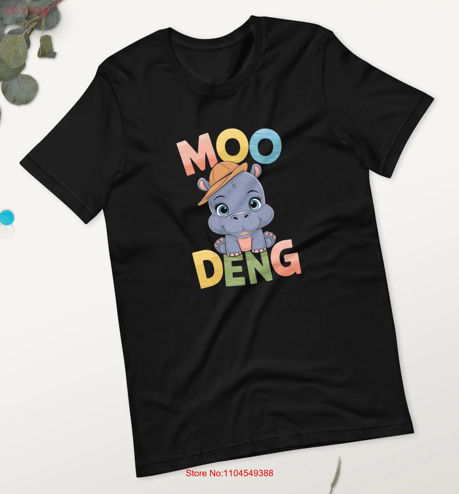 

Cute Moo Deng T Shirt Pygmy Hippo Funny Baby Hippopotamus long or short sleeves