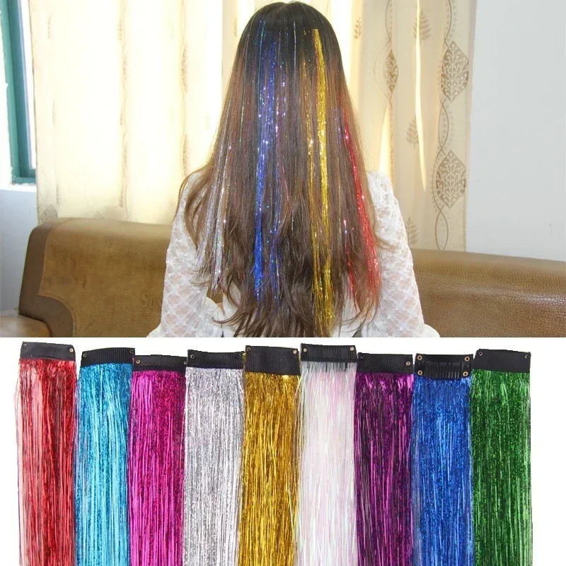 20pcs Strands Hair Extension Tinsel Kit Shiny for Women Girls Kids  Accessories Cosplay Party Easter Halloween