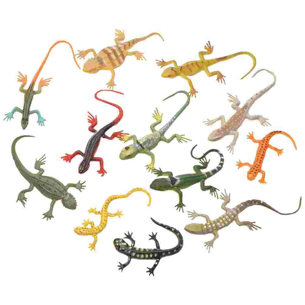 

12 Pcs Childrens Toys Artificial Lizard Party Favors Realistic Figures Scary Household Gecko Halloween Trick Props