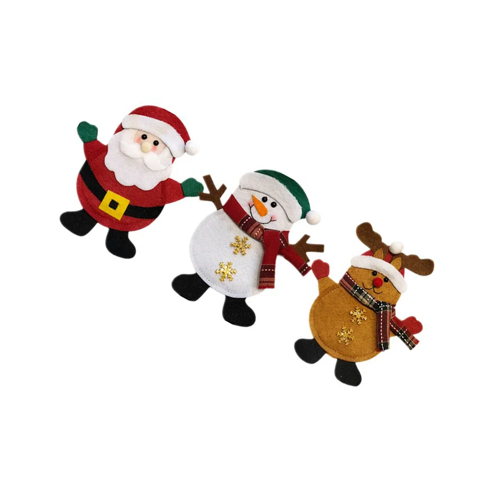 

3Pcs Cutter Fork Bag Christmas Theme Ecofriendly Reusable Nonfading Ideal for Home Dinner Party Wedding