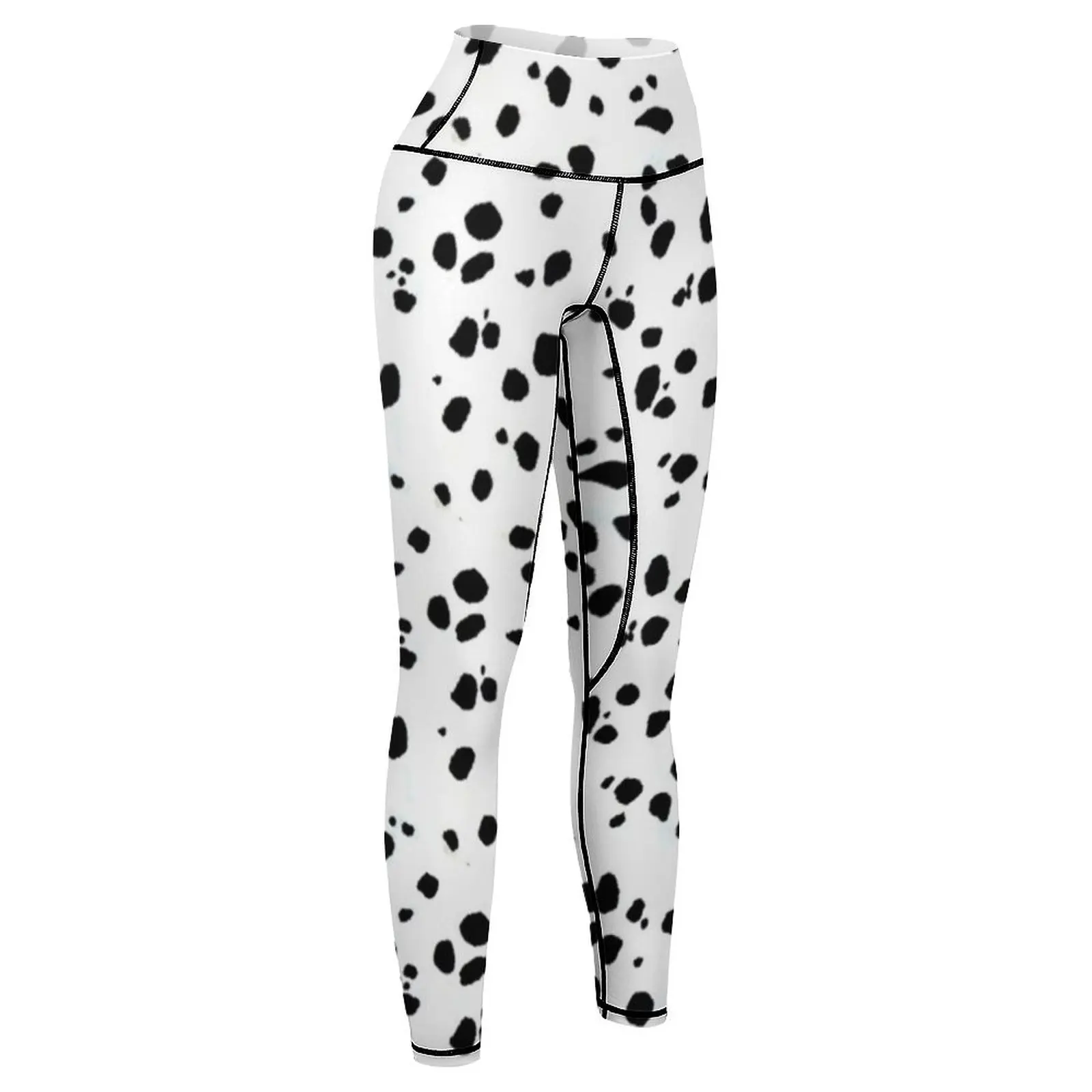 جم کے لیے Dalmatian Leggings کھیل خواتین کی اونچی کمر والی خواتین کی Leggings