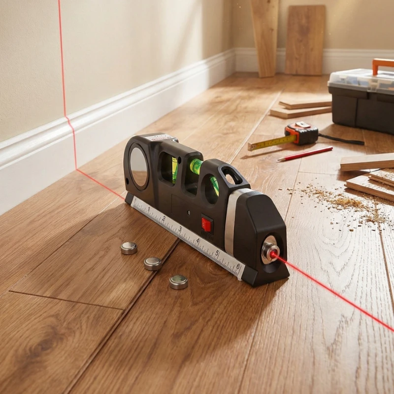 Laser Level, Multipurpose Line Tool and Tripod Standard Cross Line Laser Leveler for Picture Hanging, Cabinets, Tile Walls