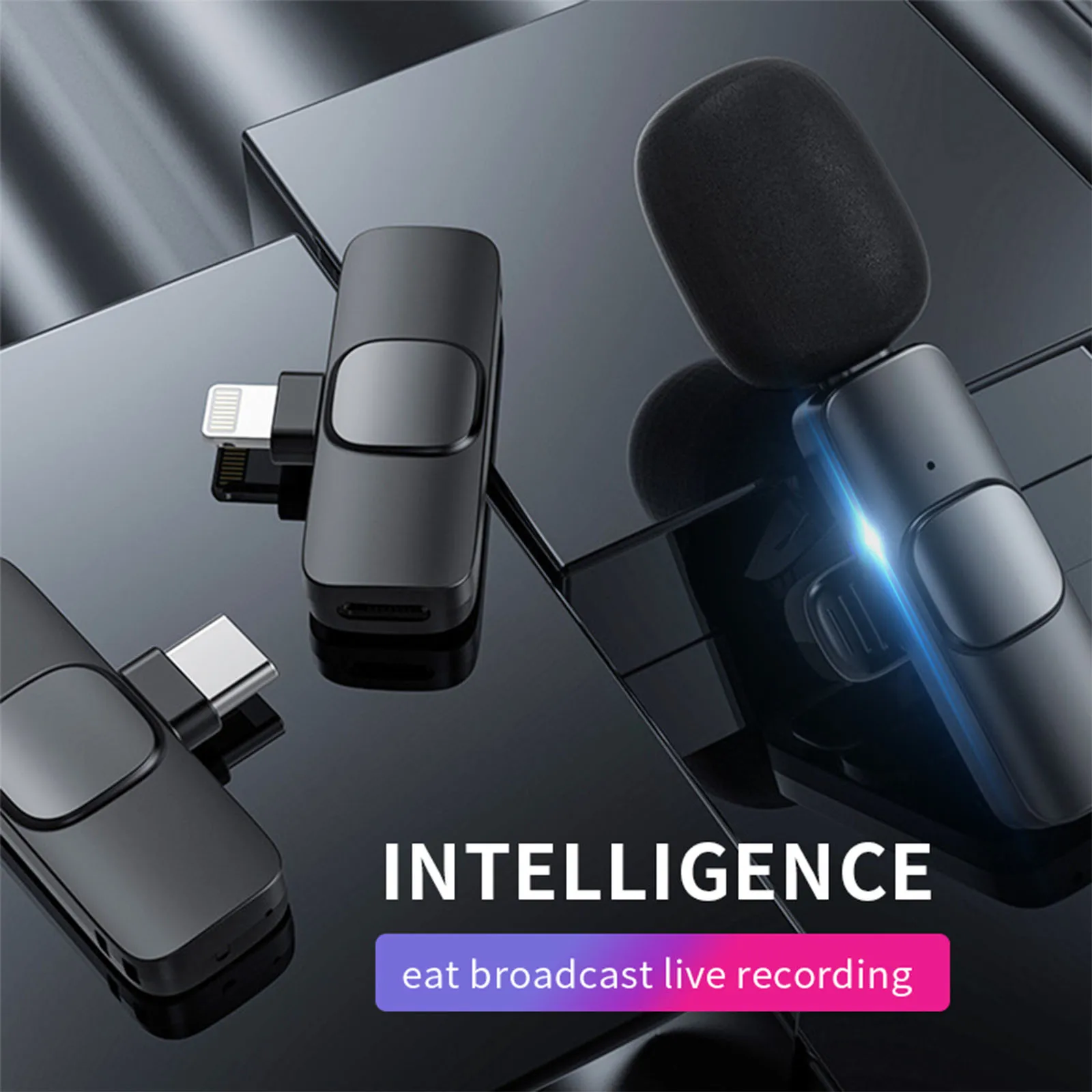 Wireless Clip-On Mic for Iphone/android-Mini Lavalier Microphone W/ Noise Cancelling,hd Audio for Gaming Universal Compatibility