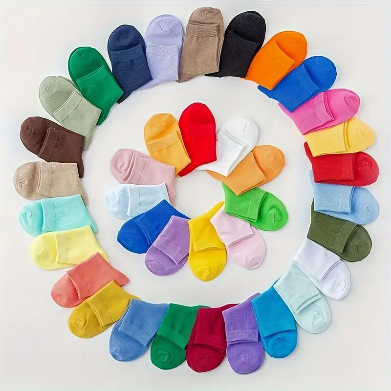 20-pair Multi-size Random Color Women's All-season Casual Breathable Thigh-high Socks
