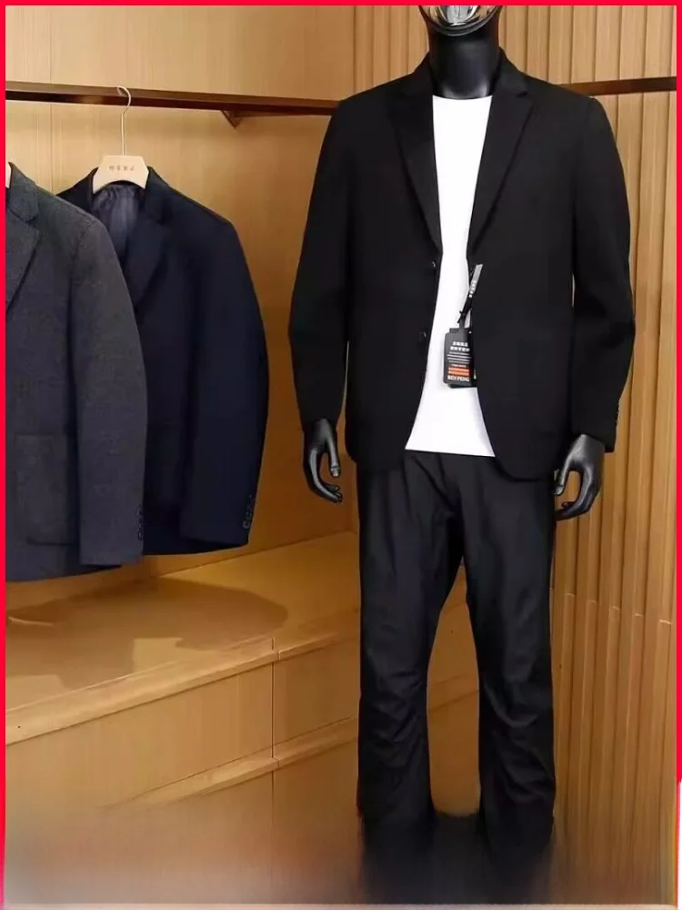 

Italian Luxury 00% Wool Men's Autumn Winter Busin Casual Suit Windproof Warm Faionable Stand Fit Single-breasted Coat