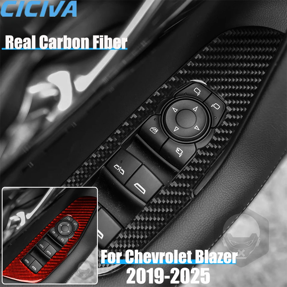

Автомобильные аксессуары из настоящего углеродного волокна, крышка подъема переднего окна, мягкая наклейка для Chevrolet Blazer 2019 2020 2021 2022 2023 2024 2025