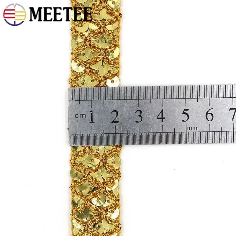 2/5/10M 20mm Sequin Lace Trim Braided Band Decoration  Ribbons Cosplay Stage Costumes DIY Hat Luggage Sewing Accessories