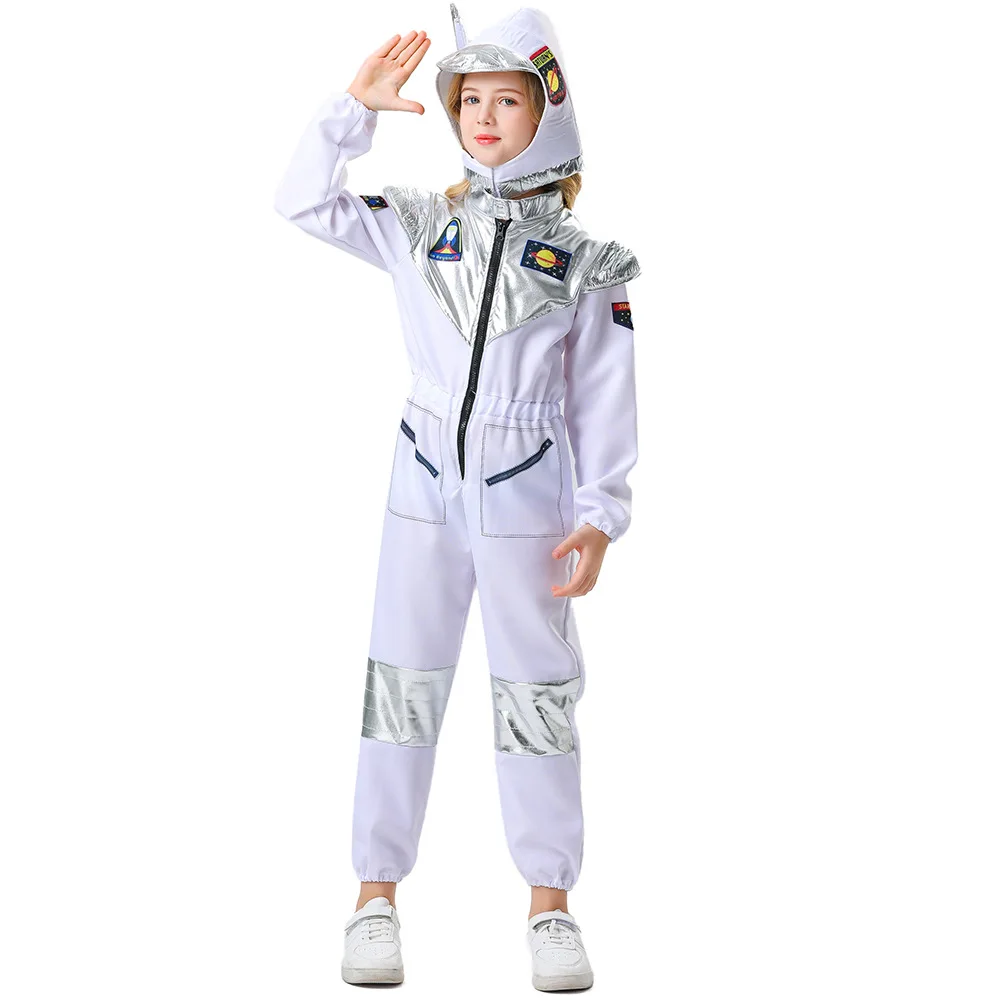 Children's Day Halloween Astronauts Role-play Aerospace Pilots Uniforms for Boys Girls School Party Dress Up Costumes Outfit