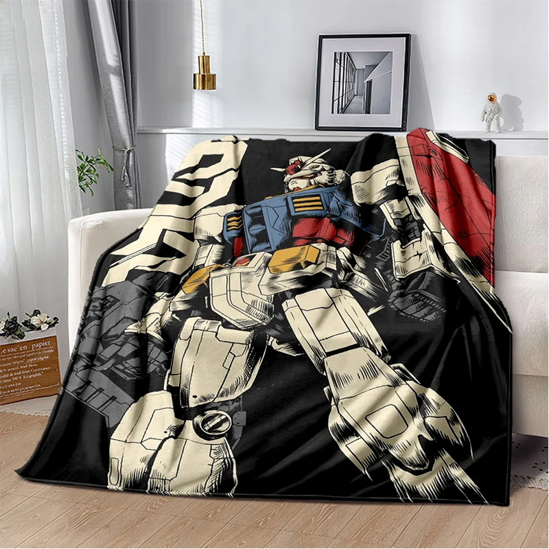 2025 New Gundam Cartoon Robot Gift Soft Flannel Blanket,Throw Comfortable Blanket for Beds Sofa Home Bedroom Picnic Kids