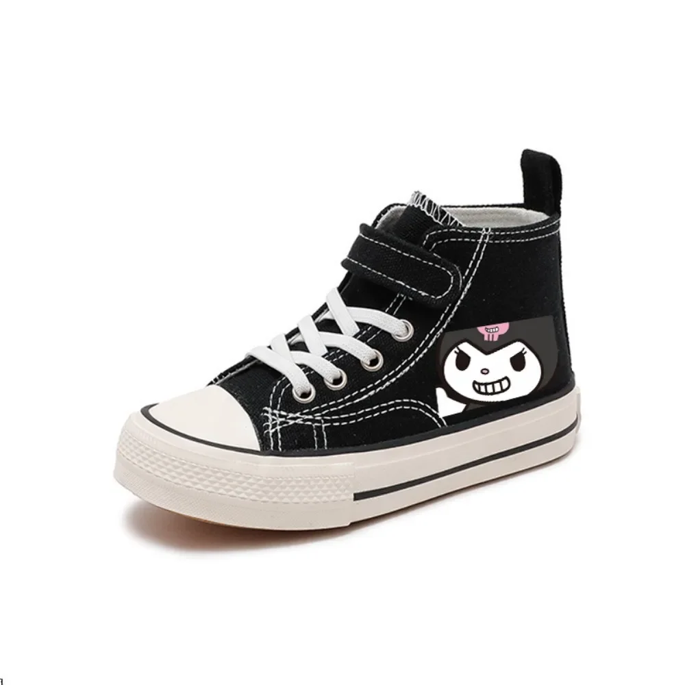 Kuromi Girl High-top Cartoon Girl Kid Fashion Canvas All Seasons Disney Casual comfort Shoes Children Print Boy Tennis Shoes