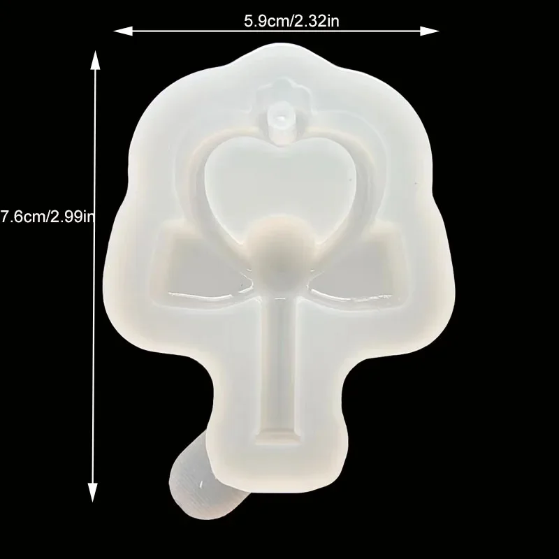 Epoxy Resin Mold Heart Butterfly Wings Fairy Wand Quicksand Mould Bear Shaker Mold Pendant Keychain Silicone Mould