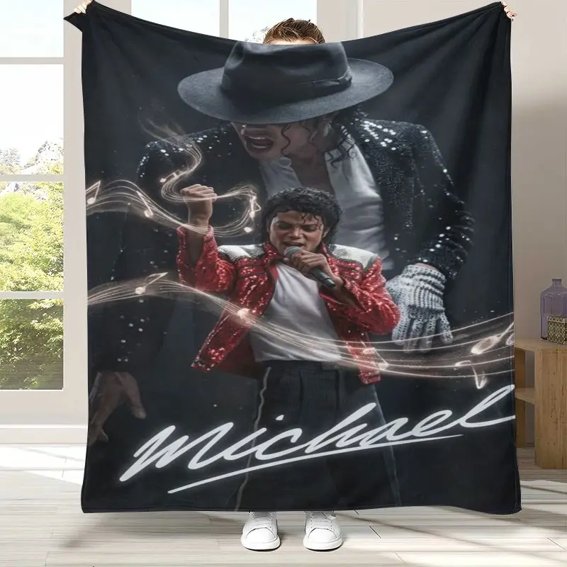 Michael Jackson King of Pop Thriller Moonwalk Flannel Throw Blanket,Cozy Blanket for Bed,Sofa,Living Room,Picnic,Camping,Gift