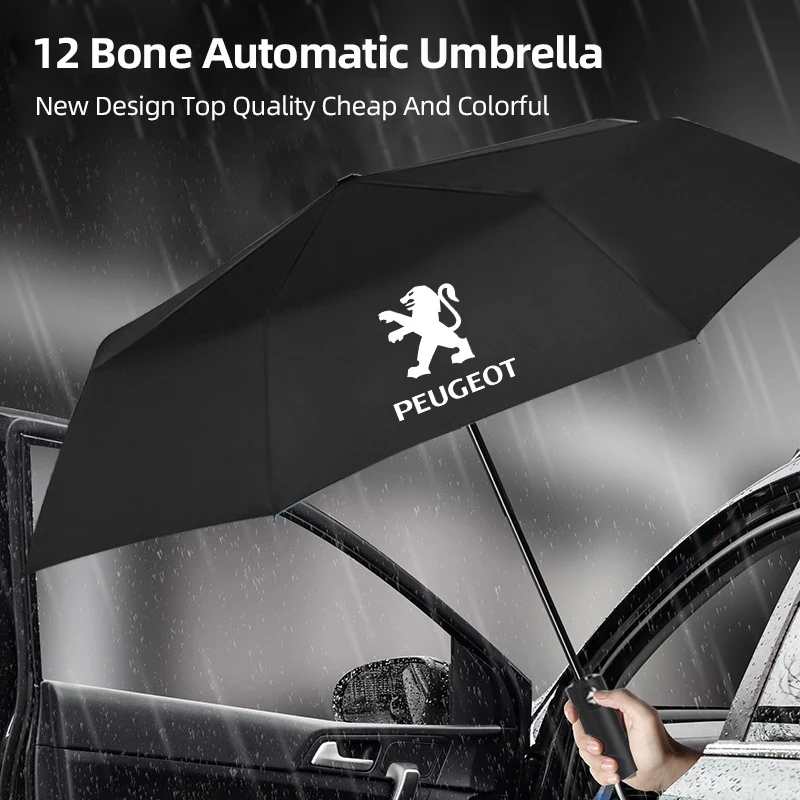 Parasol samochodowy chroniący przed deszczem, wiatrem i słońcem: w pełni automatyczny, składany, kompatybilny z Peugeot 2008/3008/307/308/206/207/208/407