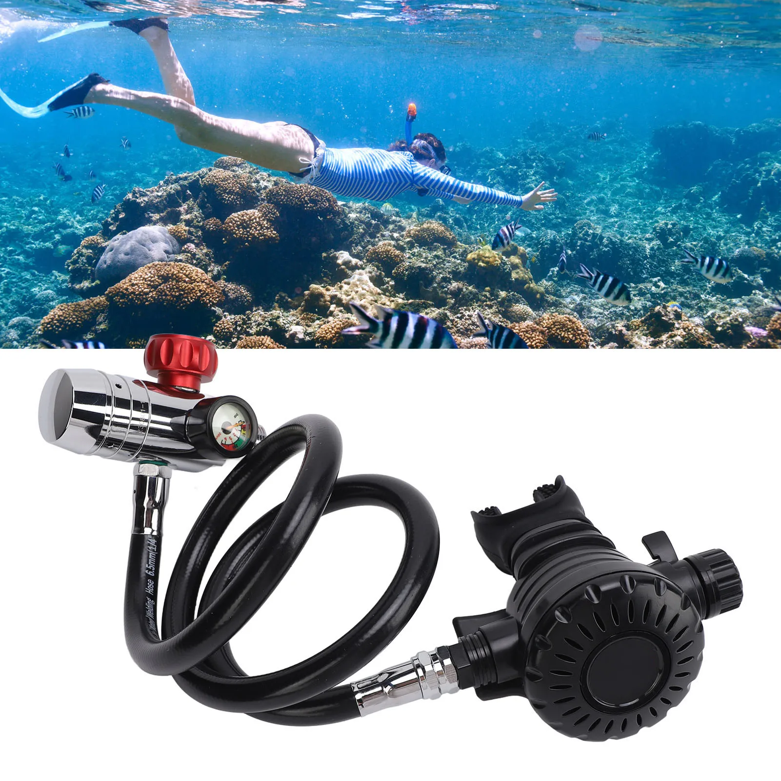 Level Pressure Reducing Valve Black Compact Explosionproof  Sturdy M18x1.5 Breathing  Valve for Underwater