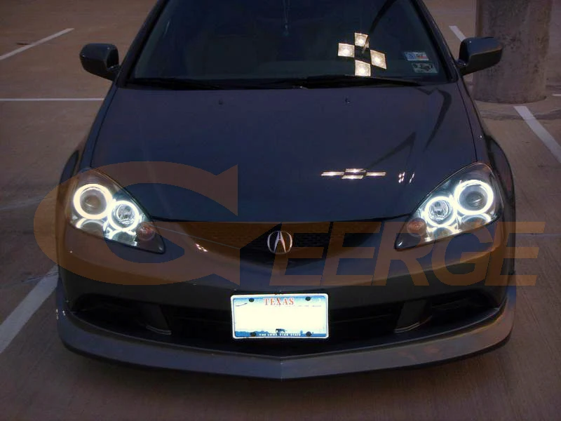 For Acura RSX 2005 2006 Ultra Bright Dual Color Switchback Day Light Turn Signal SMD LED Angel Eyes Kit Halo Rings