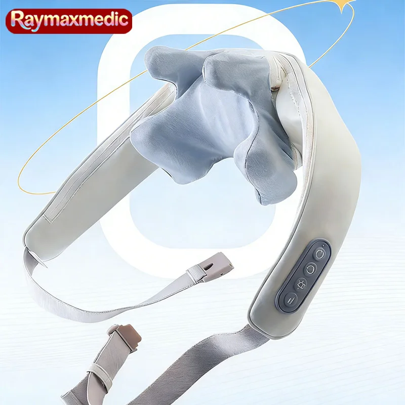 

Беспроводной электрический массажер для шеи и плеч Raymax Dropshipping, массажная накидка-подушка Шиацу с функцией разминания для плеч, ног и тела