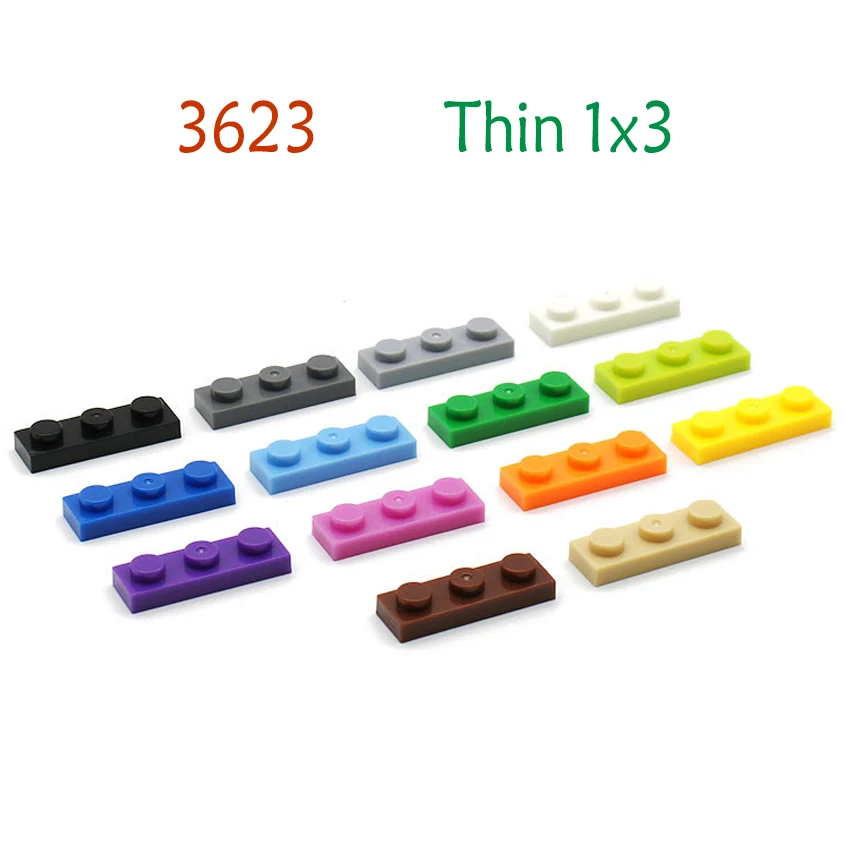 

Aquaryta 60pcs DIY Blocks Building Bricks Thin 1X3 Educational Assemblage Construction Toys for Children Compatible With 3623