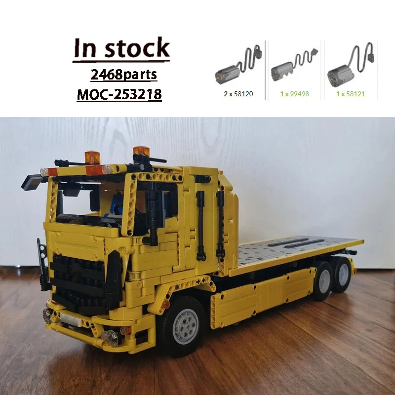 

MOC-253218 New Remote Control Flathead Semi-Trailer Dump Truck Building Block Model 2468 Parts Boys Children's Birthday Toy Gift