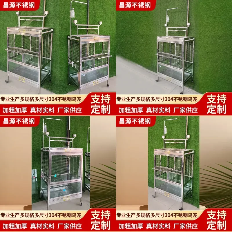 For Parrot Cage Stainless Steel Bird Cage Luxury Gray Macaw Sunflower Breeding Large Boutique House