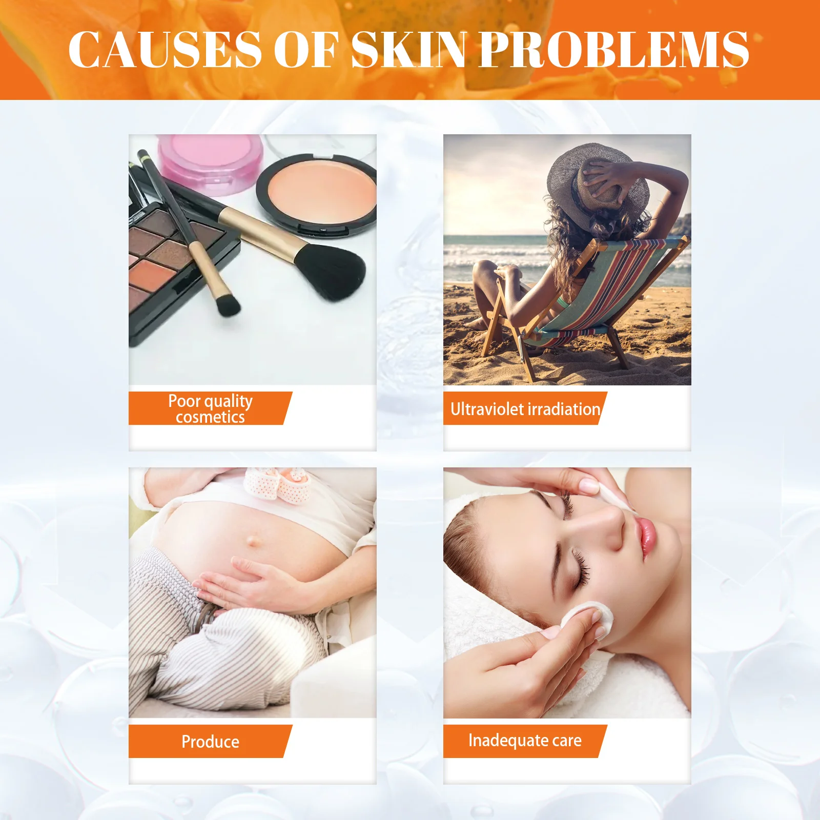 Papaya Brightening Freckle Gesichtscreme-Set, Tag-Nacht-Sonnenflecken-Korrektor, verblassendes Pigment, erhellt den Hautton, Tag- und Nacht-Feuchtigkeitscreme