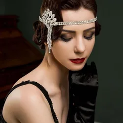 Head Jewelry Flapper Headband Retro Vintage Rhinestone Alloy for The Great Gatsby Cosplay Carnival Women's Costume Jewelry