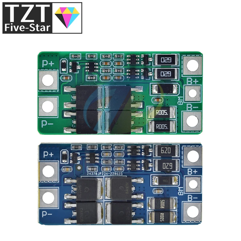 TZT BMS 2S 3.2V 3.7V 10A LiFePO4 / Lithium Battery Charge Protection Board 6.4V 7.2V 18650 32650 Battery Packs With Balance