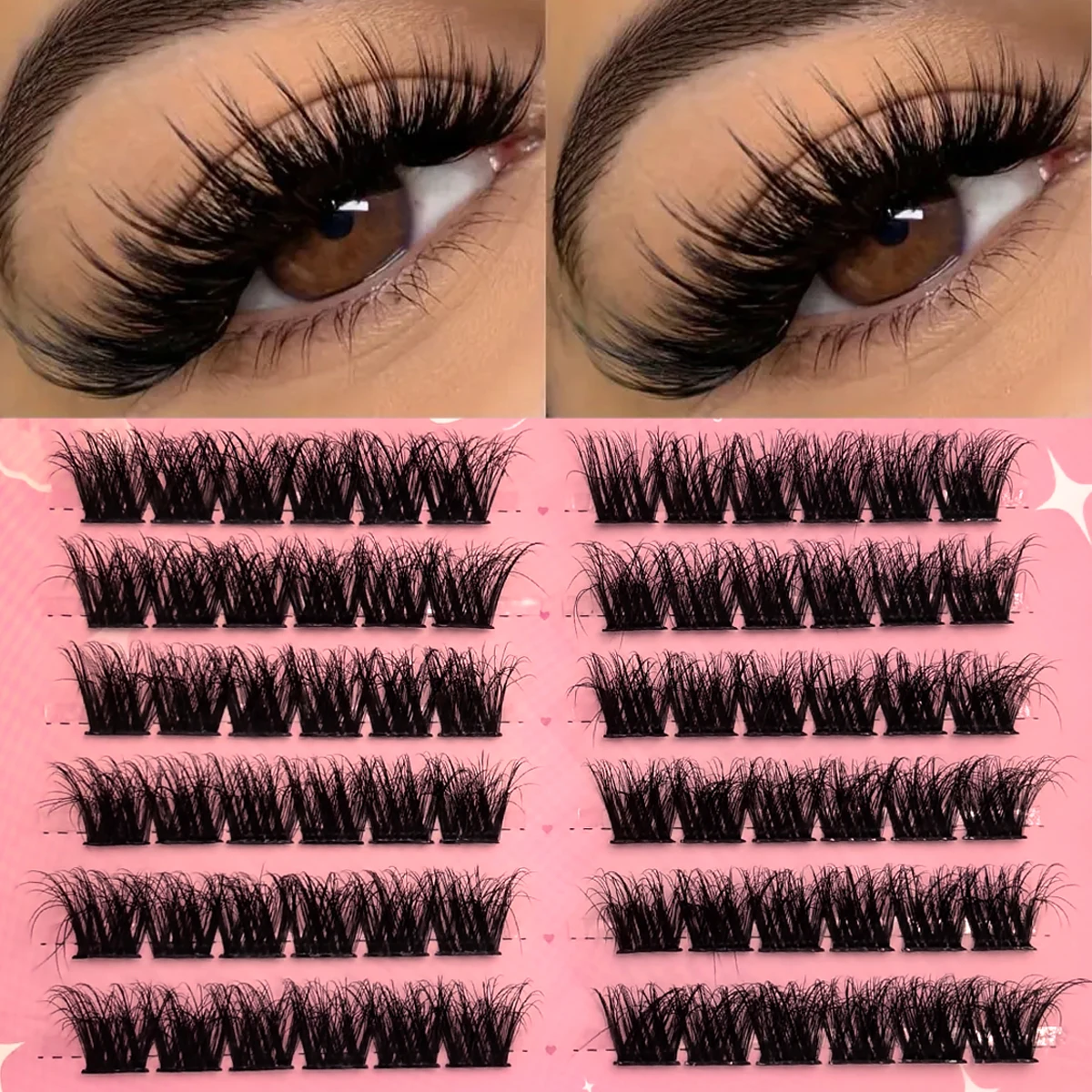 Eyelash Extension For Big Eyes - HBZGTLAD 10 行つけまつげ黒 0.07 ミリメートル繊維まつげつけまつげエクステンション美容のヒントビッグアイツール