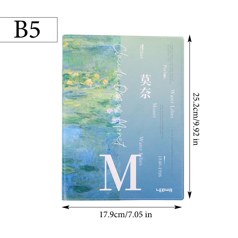 Imagem -06 - Destacável Clipe de Metal Folhas Soltas Notebooks Soft pu Cover Monet Série Lírio de Água 50 Folhas por Livro Escritório de Aprendizagem Suprimentos b5