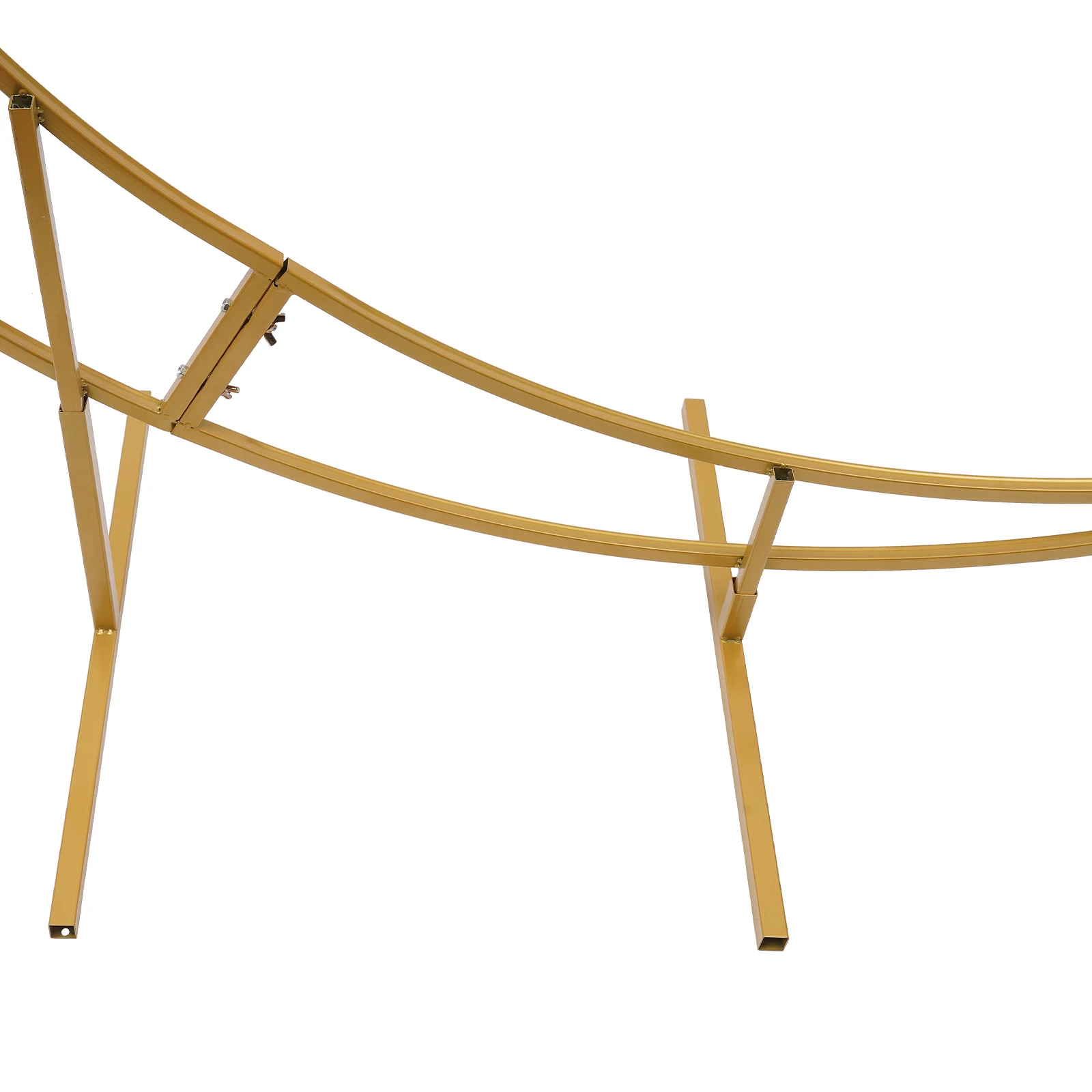 7ft Gold Metal Crescent Moon Wedding Arch Photography Backdrop Stand Curved Design Flower Balloon Frame Arbor Stand