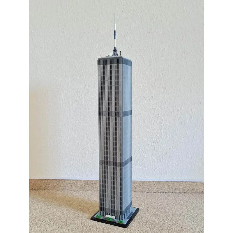 Building Blocks MOC-127129 World Trade Center 1:800 Scale (North Tower) Model Ornaments 2126 Pieces Birthday Toys Christmas Gift