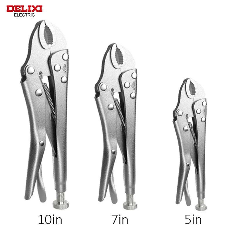 DELIXI ELECTRIC Locking Pliers，High-carbon Steel Clamp Pliers Adjustable Position for Clamping Parts of Different Thicknesses