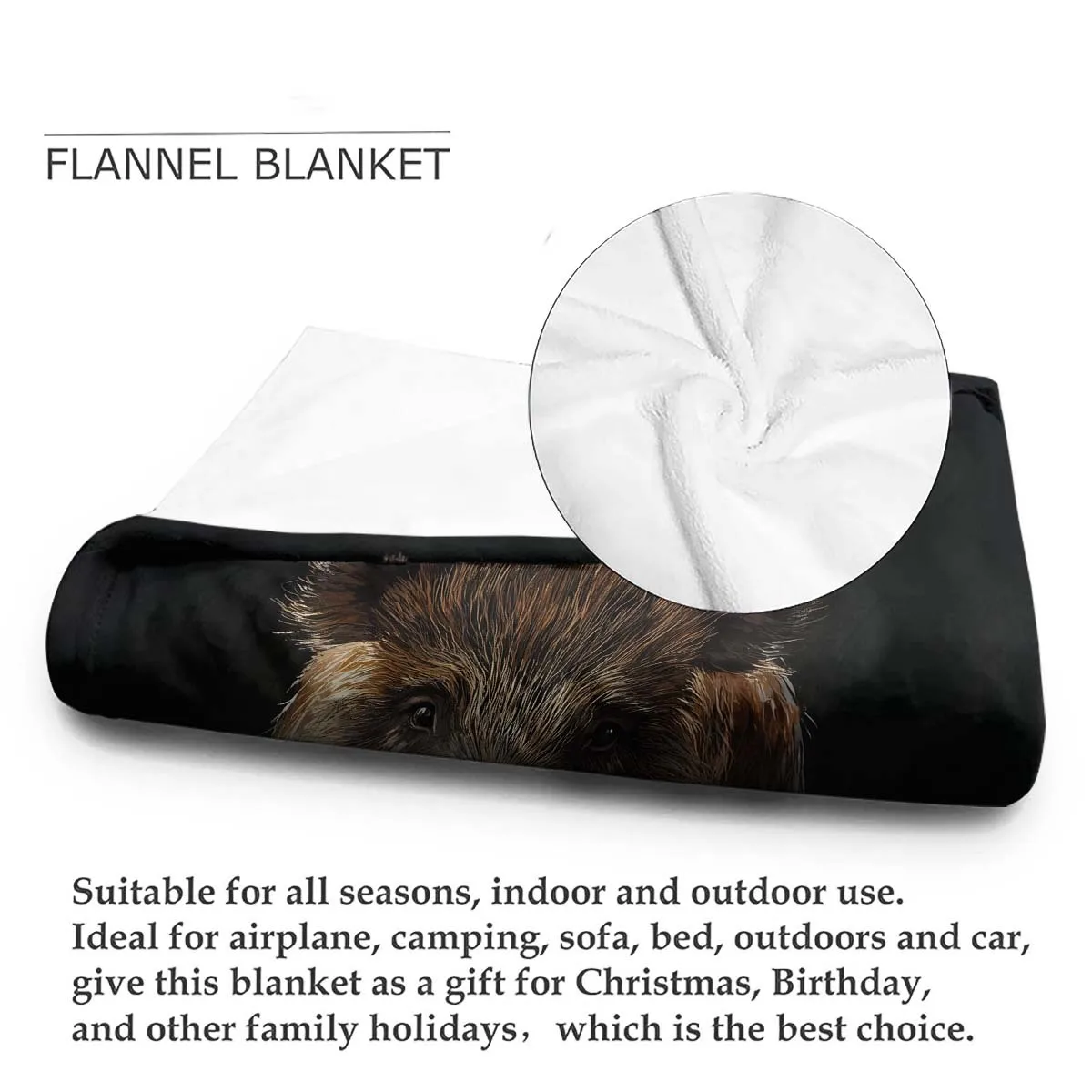 1 قطعة بطانية عائلة الخنزير البري رمي مريح ل أريكة سرير ديكور المنزل التخييم عيد الميلاد عيد ميلاد هدية لجميع المواسم