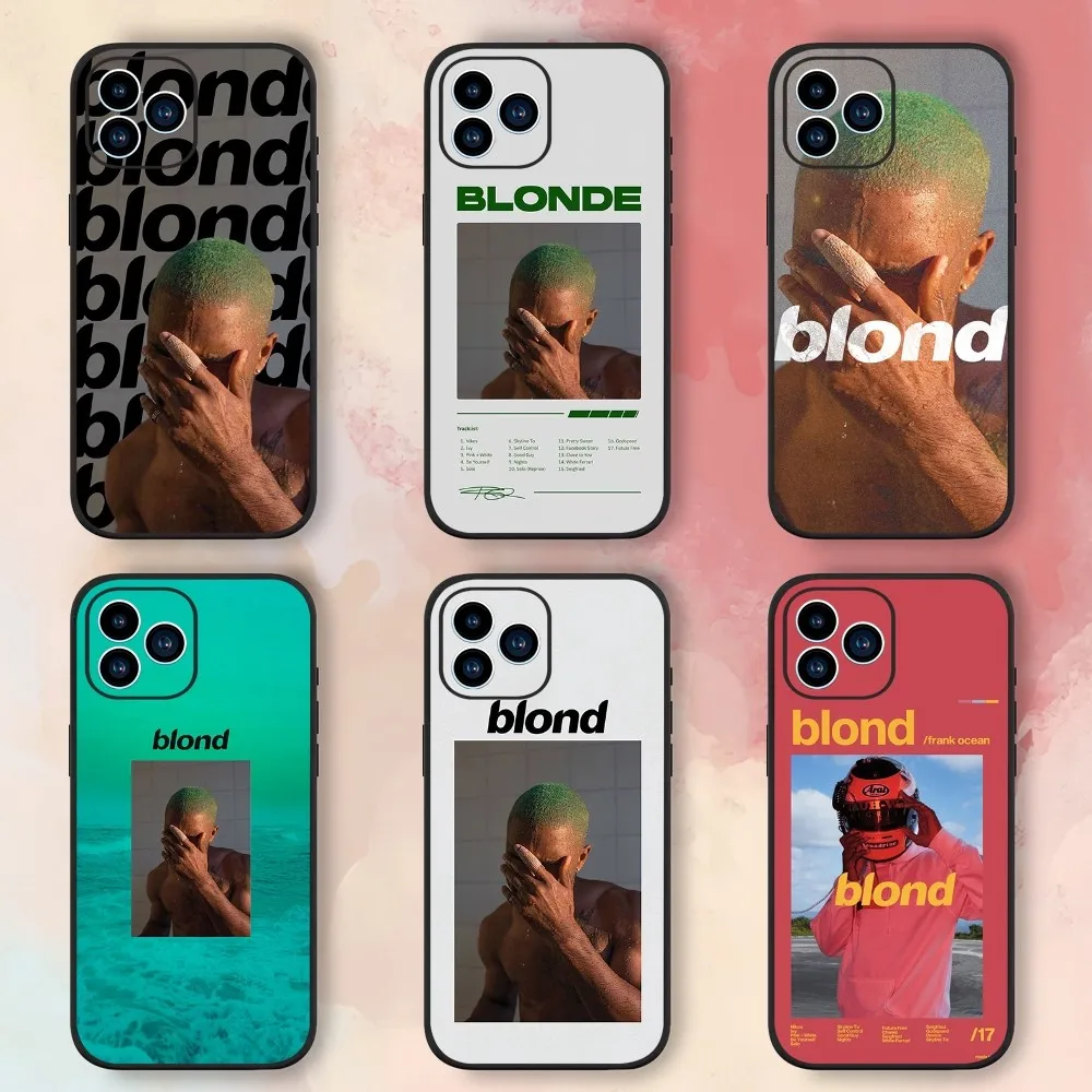 Singer F-Frank Blonde Phone Case For iPhone 15,14,13,12,11,XS,XR,X,8,7,Pro,Max,Plus,mini Black Silicone Soft Shell