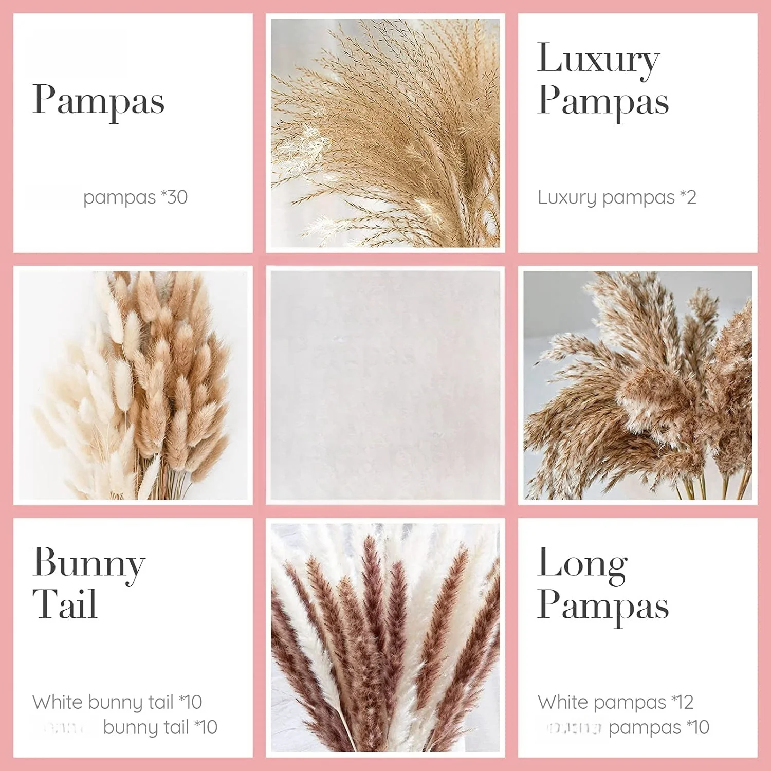 Buquês de Pampas Secos Fofos para Casamentos, Festas de Mesa, Farmhouse Gardens, Home Decor, Formatura, 74 Pcs