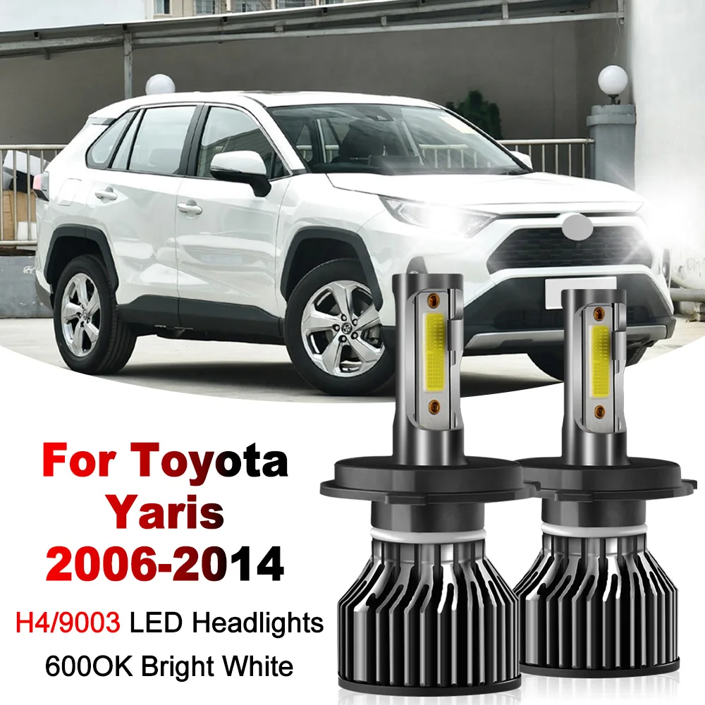 

2PCS H4 High Low Beam LED Headlight 6000K White Super Bright 120W 20000LM For Toyota Yaris 2006-2012 2013 2014 Canbus Car Light