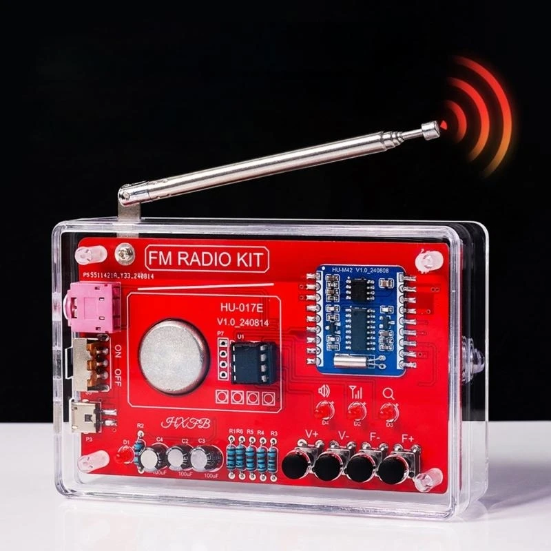 HX6A Soldering Exercise FM Radio 87-108MHz DIY Electronics with/Not with Case
