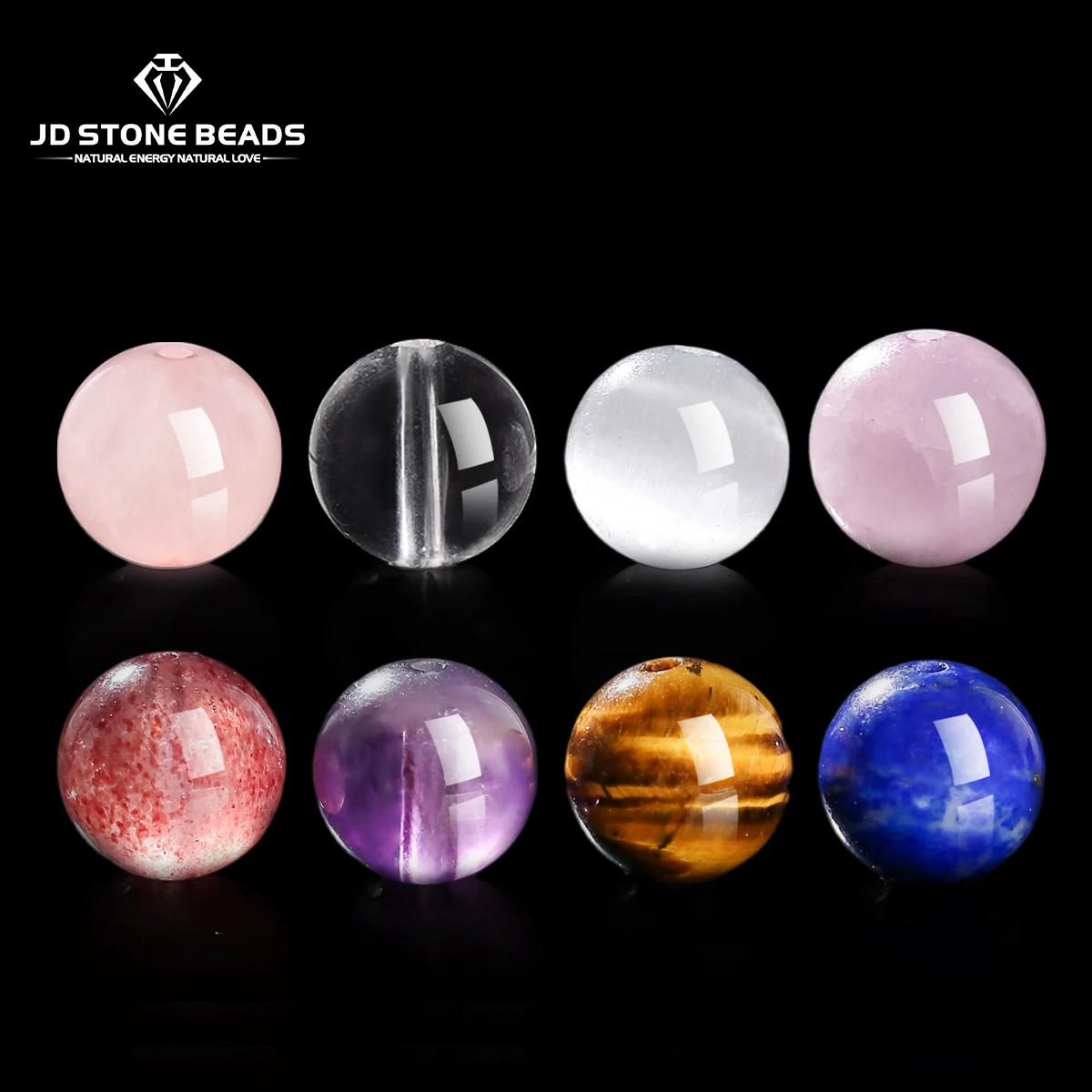 

10 Pcs/lot High Quality Natural Stone Tiger Eye Amethyst Beads Round Loose Spacer Bead for Jewelry Making DIY Necklace Bracelet
