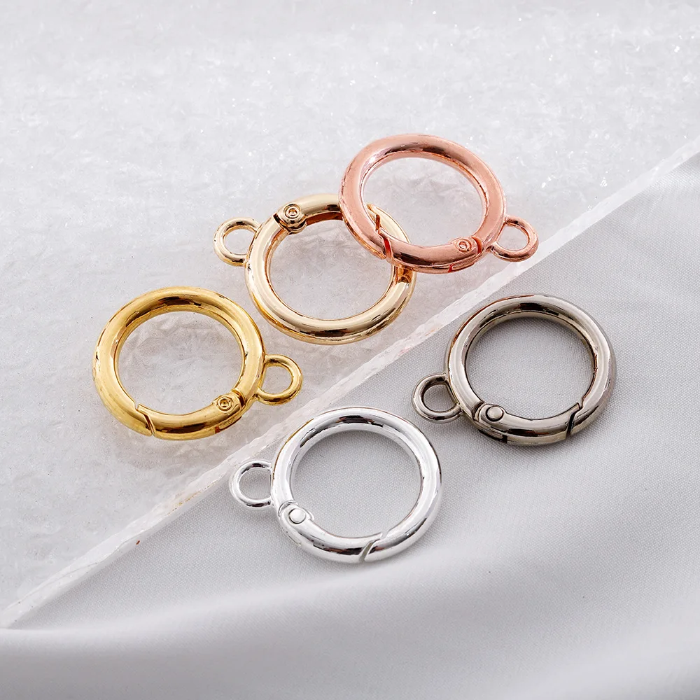 5Pcs Hot Selling Multi Color Hardware Accessories Metal Springs Open Ring Keychains Zinc Alloy Spring Rings Keychains Wholesale