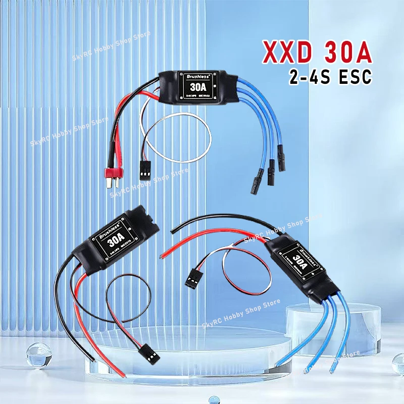 XXD 30A Brushless ESC, 2-4S Lipo with BEC, Speed Controller Fits Helicopter, Boat, F450 Quadcopter, FPV Replacement Parts