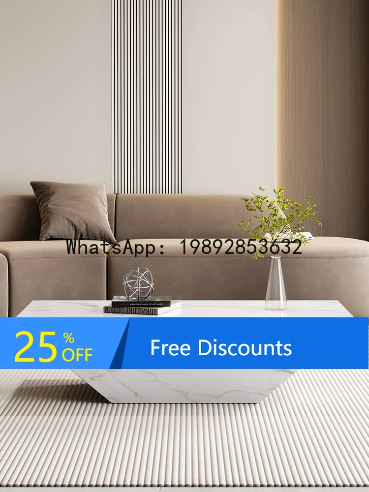 LYY Creative Rectangular Coffee Italian Minimalist Style Rock Plate Living Room Home High-end Small Apartment Coffee Table