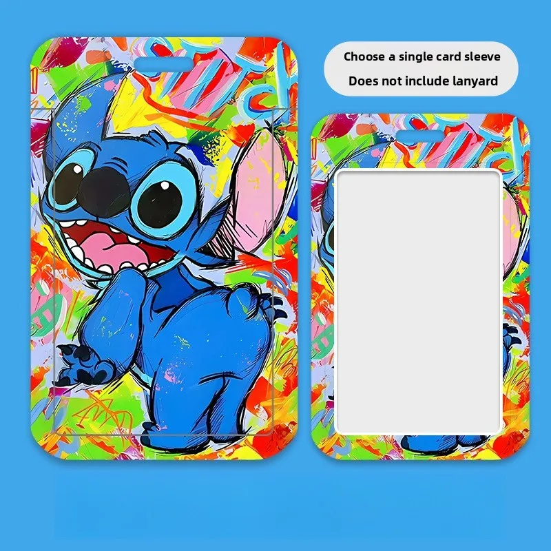 Disney Card Case for Student ID Meal Transport Company Cards with Mickey Mouse Winnie the Pooh Stitch Cartoon Doodle Design