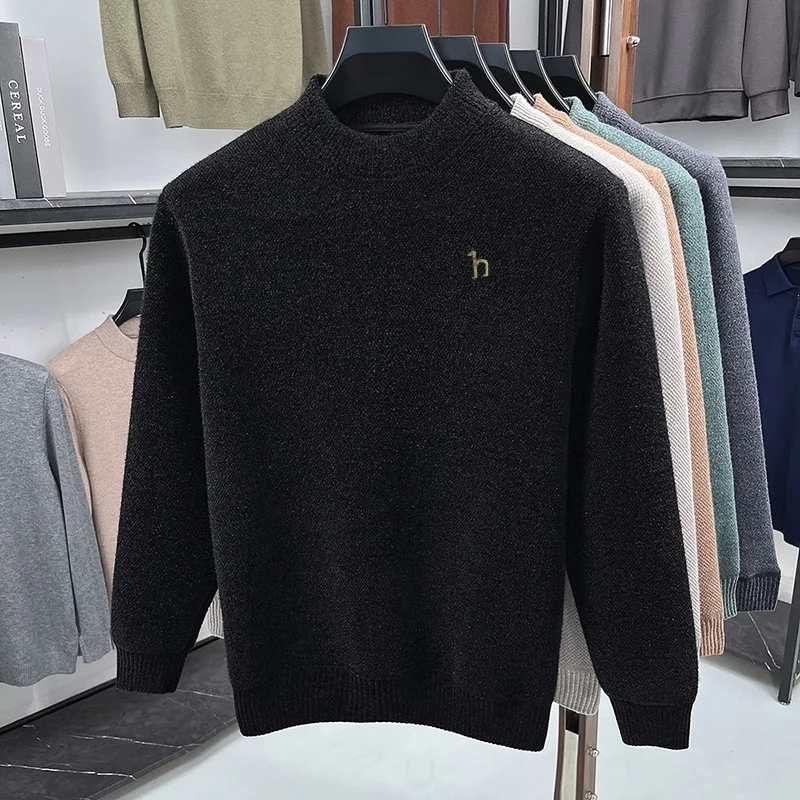 مصمم الأصلي الرجال س الرقبة البلوز تريكو شتاء جديد وصول الكلب طباعة الصوف مبطن الدجاج الدافئة عادية تنوعا الرجالية