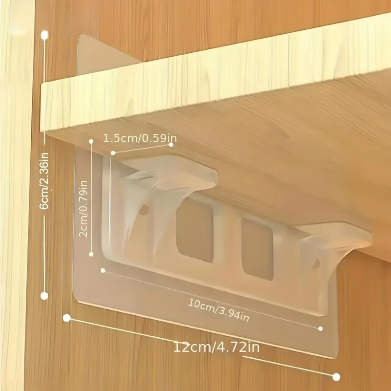 1pc, Shelf Support Column, Self-adhesive Clip, Kitchen Cabinet Partition Pin, Bookshelf, Closet Bracket, Partition Layer