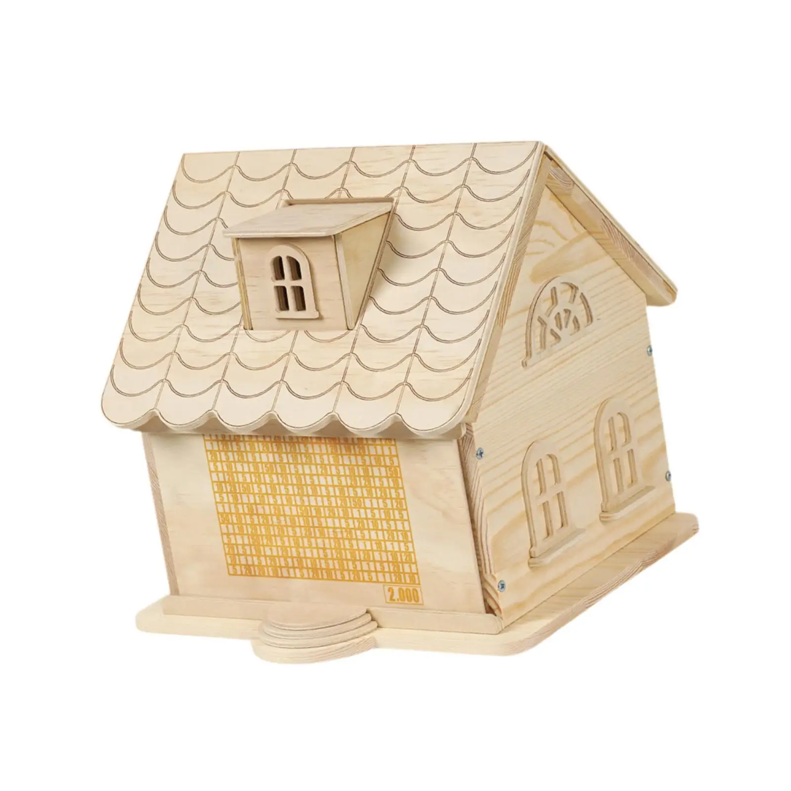 Paintable Wooden House Piggy Bank DIY Craft Set for Children Unfinished Money Storage Box Home Decor Gift