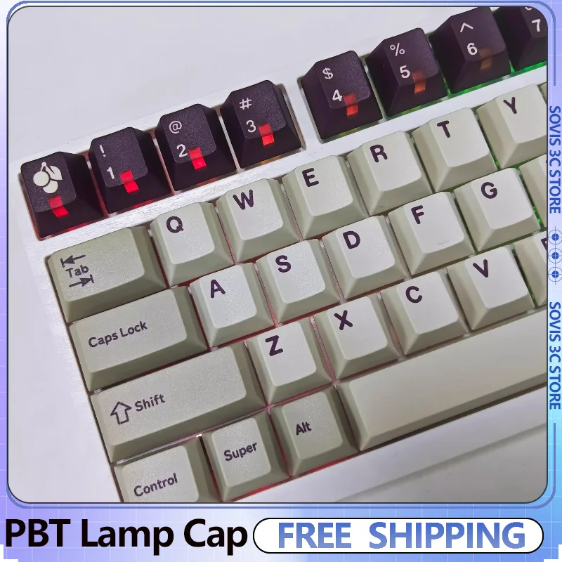 

Ретро колпачки для клавиш Cherry R4 профиль колпачки для клавиш Pbt колпачки для ламп полупрозрачные пользовательские цифровые символические зоны колпачки для клавиш DIY MX механическая клавиатура