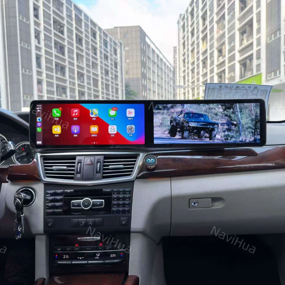 

New 12.8 Inch Dual Screen For Mercedes Benz E Class W212 2013 2015 Multimedia Android Car Radio GPS Navigation Head Unit Monitor