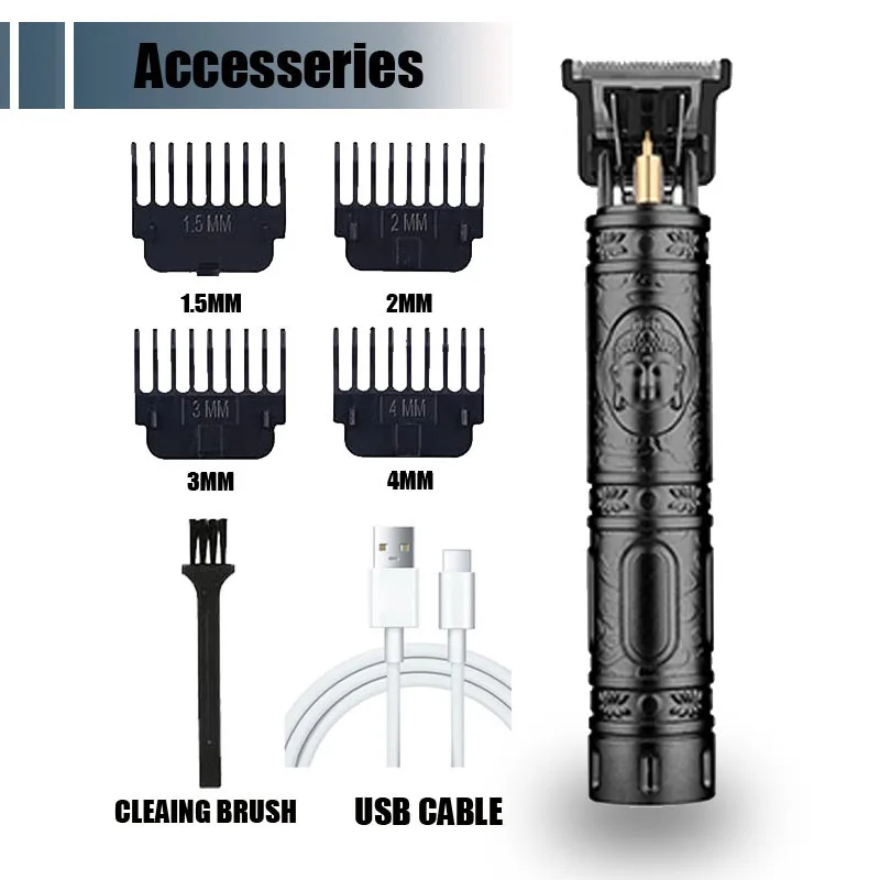 Nieuw! T9 elektrische tondeuse/accessoires |   Professioneel USB-scheerapparaat |   0 mm kale vervaging snijmachine draagbaar voor mannen thuis kapsel